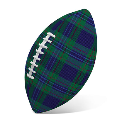 Blue Green And Red Tartan Pattern Print Rugby Ball