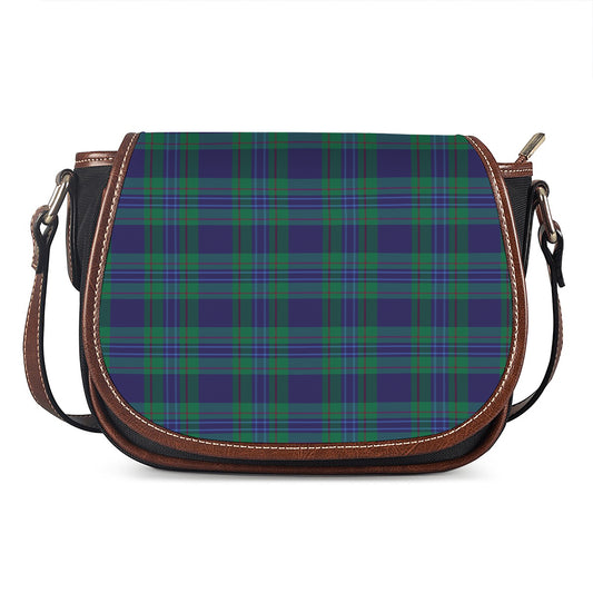 Blue Green And Red Tartan Pattern Print Saddle Bag