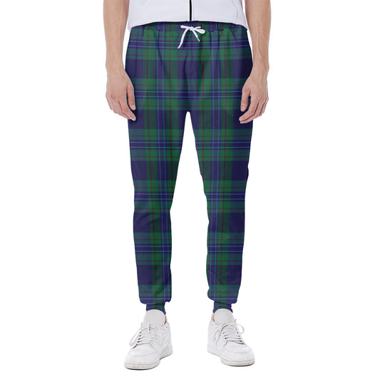Blue Green And Red Tartan Pattern Print Scuba Joggers