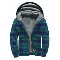 Blue Green And Red Tartan Pattern Print Sherpa Lined Zip Up Hoodie