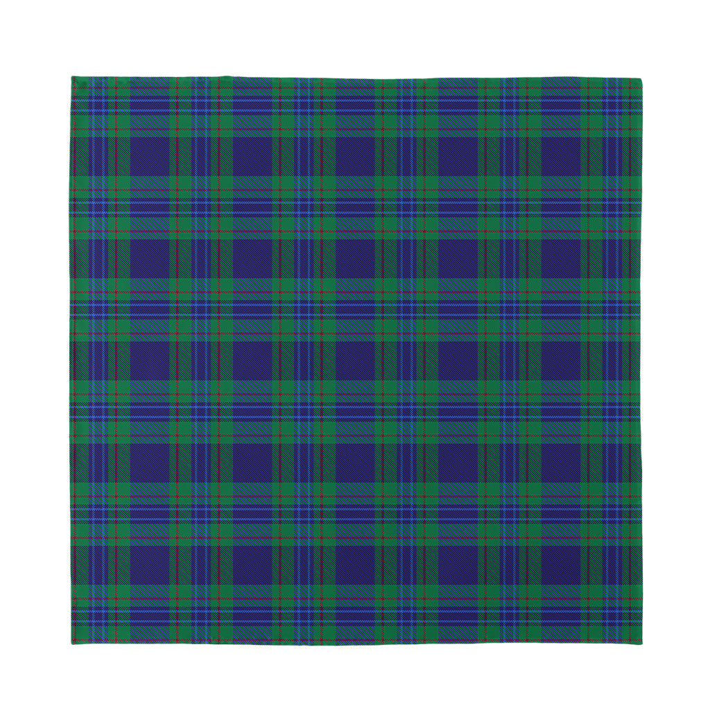 Blue Green And Red Tartan Pattern Print Silk Bandana