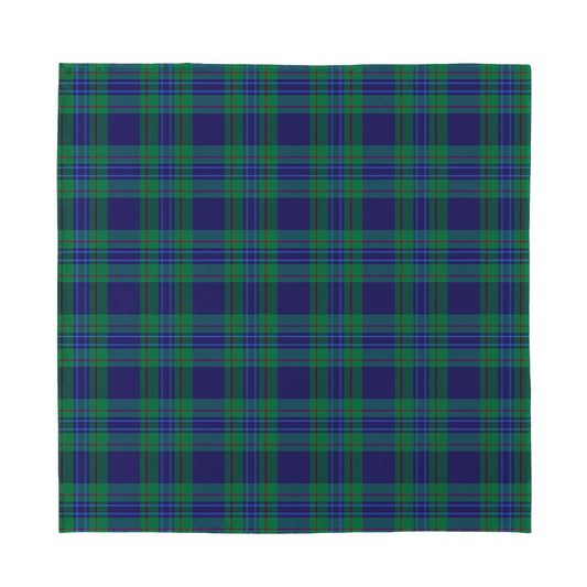 Blue Green And Red Tartan Pattern Print Silk Bandana