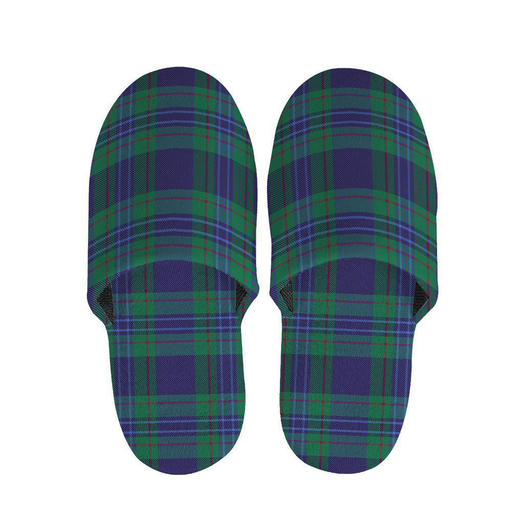 Blue Green And Red Tartan Pattern Print Slippers