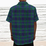 Blue Green And Red Tartan Pattern Print Textured Short Sleeve Shirt