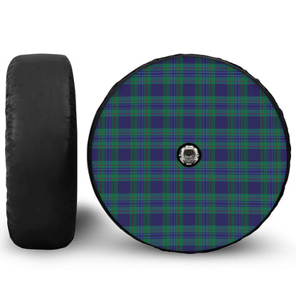 Blue Green And Red Tartan Pattern Print Tire Cover With Camera Hole