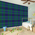 Blue Green And Red Tartan Pattern Print Wall Sticker