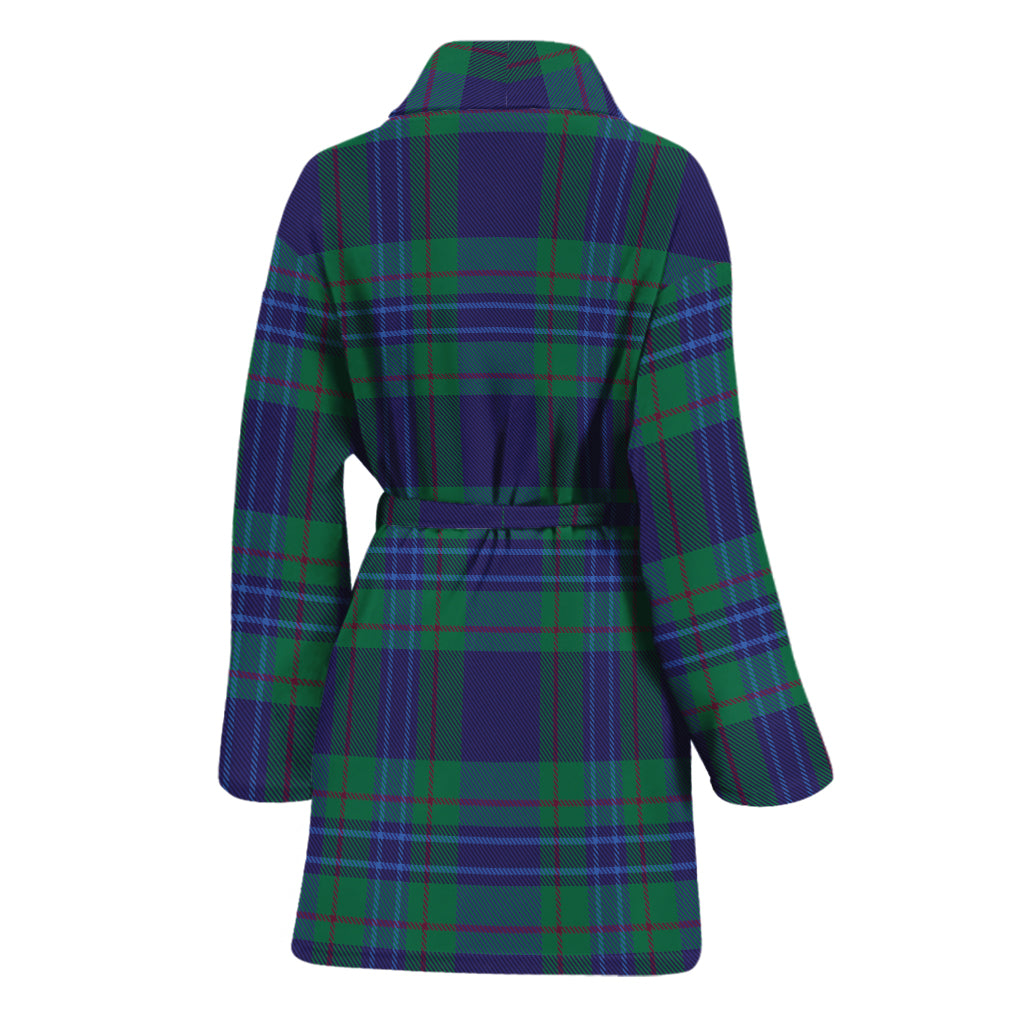 Blue Green And Red Tartan Pattern Print Women's Bathrobe