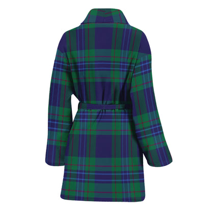 Blue Green And Red Tartan Pattern Print Women's Bathrobe