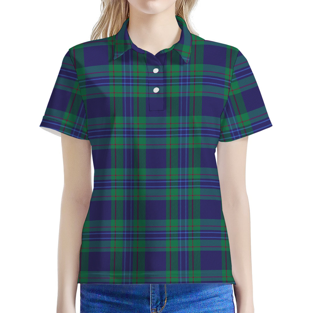Blue Green And Red Tartan Pattern Print Women's Polo Shirt