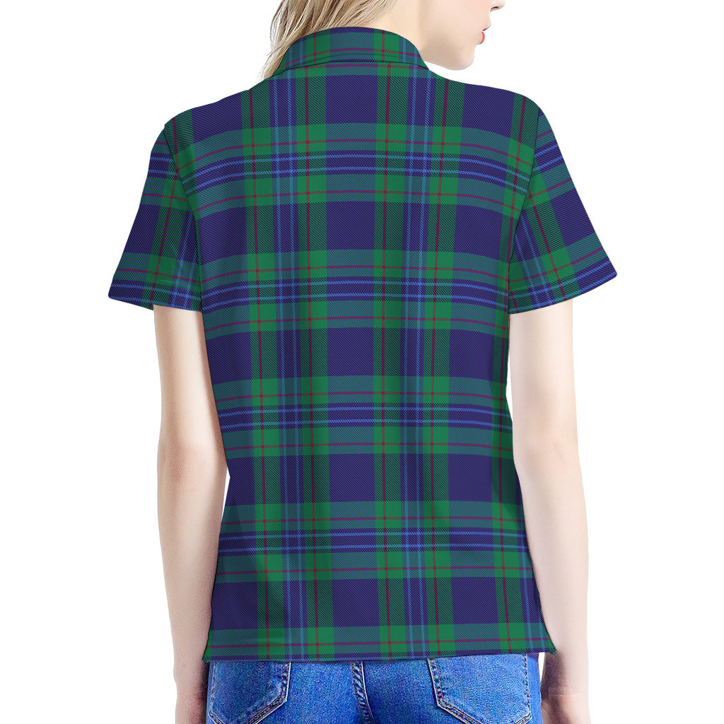 Blue Green And Red Tartan Pattern Print Women's Polo Shirt