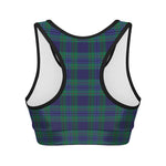 Blue Green And Red Tartan Pattern Print Women's Sports Bra