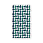 Blue Green And White Houndstooth Print Baby Crib Sheet