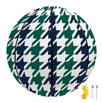 Blue Green And White Houndstooth Print Basketball