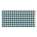 Blue Green And White Houndstooth Print Beach Towel