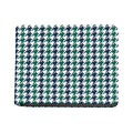 Blue Green And White Houndstooth Print Bifold Wallet