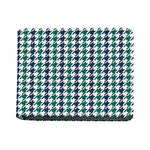 Blue Green And White Houndstooth Print Bifold Wallet