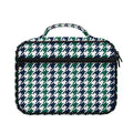 Blue Green And White Houndstooth Print Briefcase Bible Bag