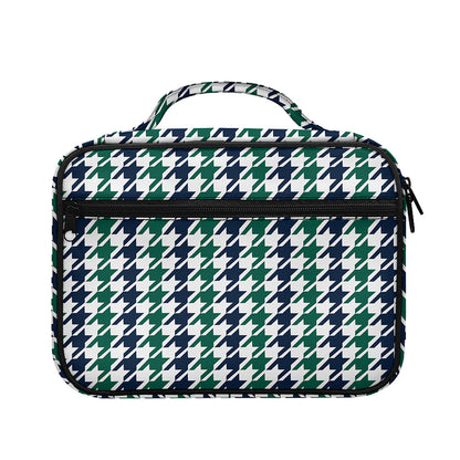 Blue Green And White Houndstooth Print Briefcase Bible Bag