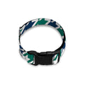 Blue Green And White Houndstooth Print Dog Collar