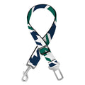 Blue Green And White Houndstooth Print Dog Seat Belt