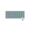 Blue Green And White Houndstooth Print Extended Mouse Pad