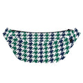 Blue Green And White Houndstooth Print Fanny Pack