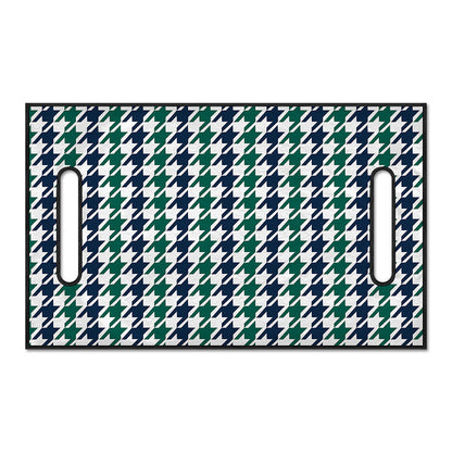 Blue Green And White Houndstooth Print Golf Cart Seat Cover