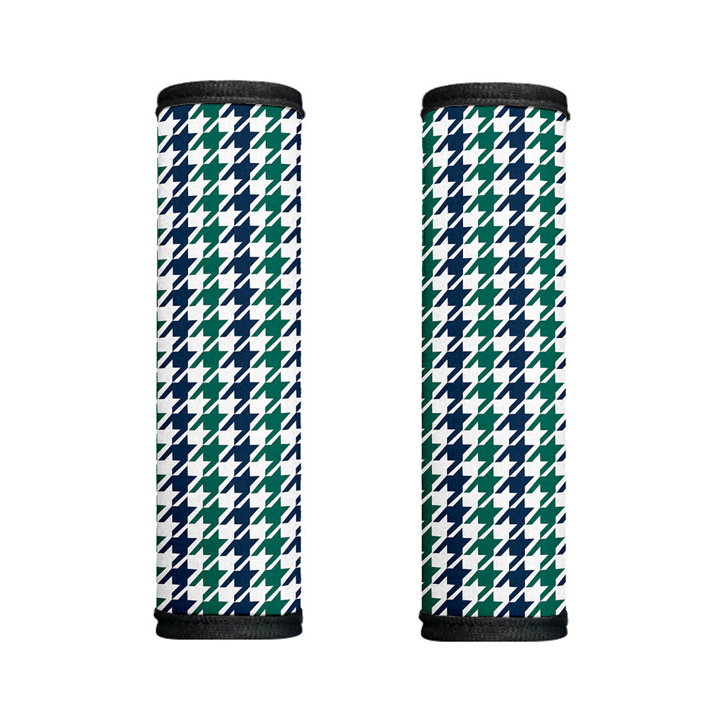 Blue Green And White Houndstooth Print Handle Covers