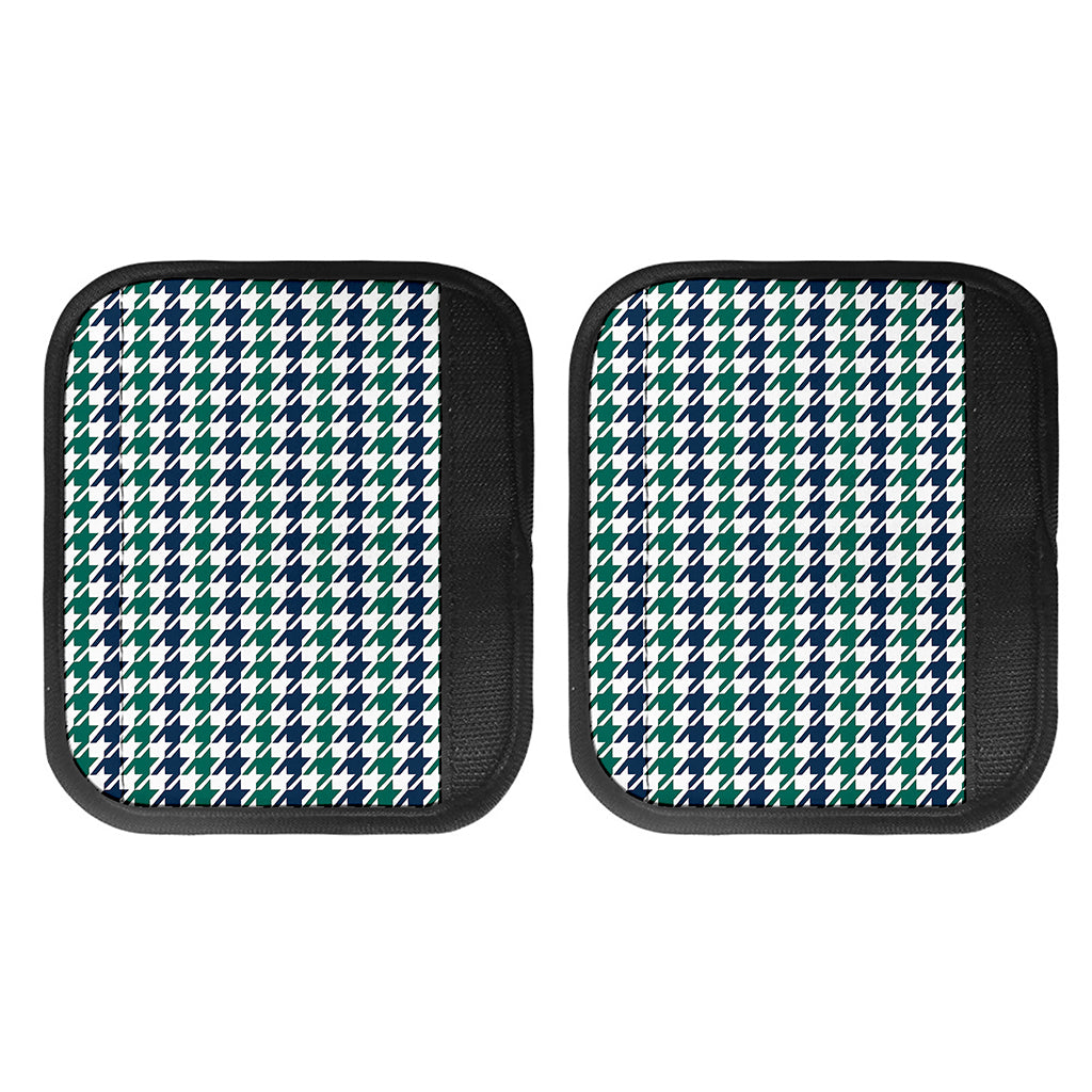 Blue Green And White Houndstooth Print Handle Covers