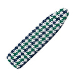 Blue Green And White Houndstooth Print Ironing Board Cover