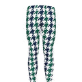 Blue Green And White Houndstooth Print Men's Leggings