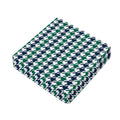 Blue Green And White Houndstooth Print Outdoor Seat Cushion Cover
