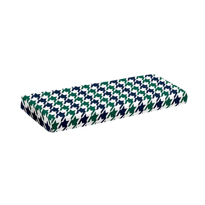 Blue Green And White Houndstooth Print Piano Keyboard Cover
