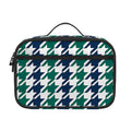 Blue Green And White Houndstooth Print Portable Lunch Bag