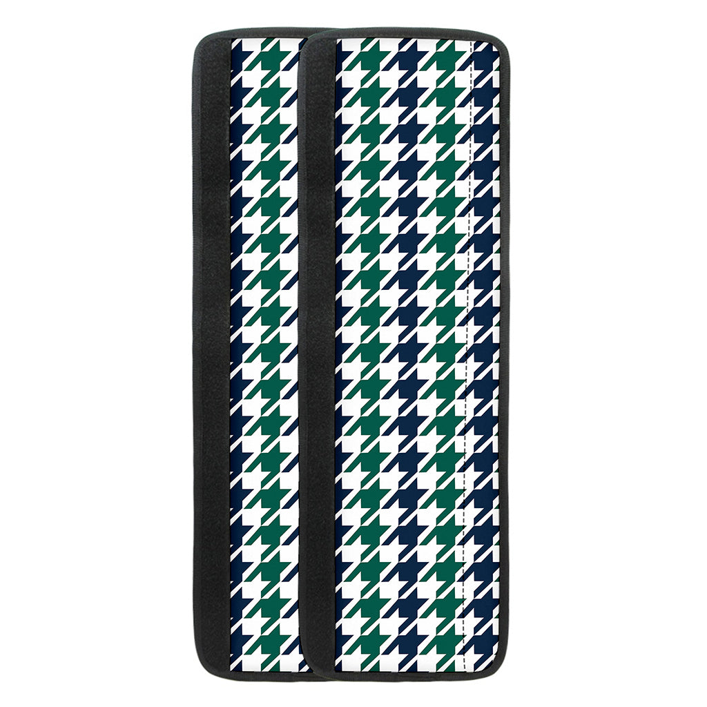 Blue Green And White Houndstooth Print Refrigerator Handle Covers