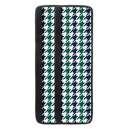 Blue Green And White Houndstooth Print Refrigerator Handle Covers