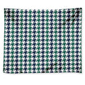 Blue Green And White Houndstooth Print Tapestry