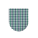Blue Green And White Houndstooth Print Toilet Lid Cover