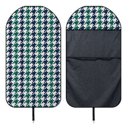 Blue Green And White Houndstooth Print Waterproof Car Seat Cover