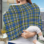 Blue Green And White Plaid Pattern Print Baby Seat Cover