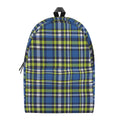 Blue Green And White Plaid Pattern Print School Backpack