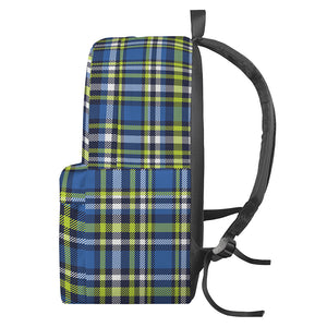 Blue Green And White Plaid Pattern Print Backpack