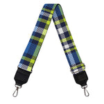 Blue Green And White Plaid Pattern Print Bag Strap