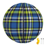 Blue Green And White Plaid Pattern Print Basketball