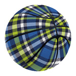 Blue Green And White Plaid Pattern Print Basketball