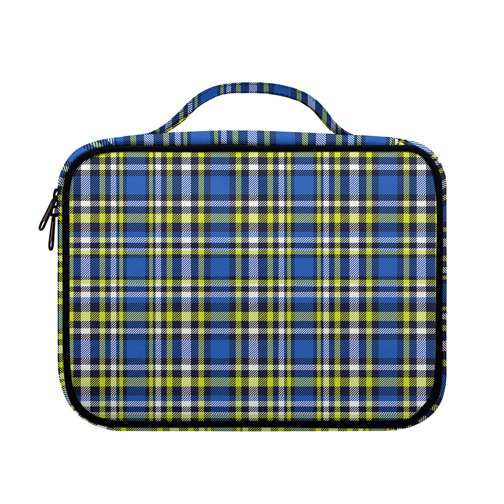Blue Green And White Plaid Pattern Print Briefcase Bible Bag