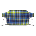 Blue Green And White Plaid Pattern Print Car Windshield Snow Cover