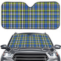 Blue Green And White Plaid Pattern Print Car Windshield Sun Shade