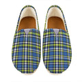 Blue Green And White Plaid Pattern Print Casual Shoes