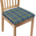 Blue Green And White Plaid Pattern Print Chair Cushion Cover